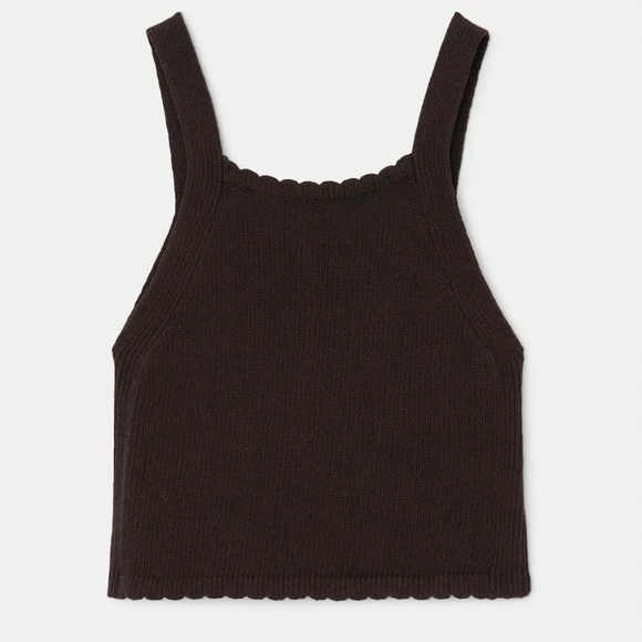 NWT Frank & Oak // The Crochet Knit Tank in Dark Chocolate Brown - Picture 8 of 9